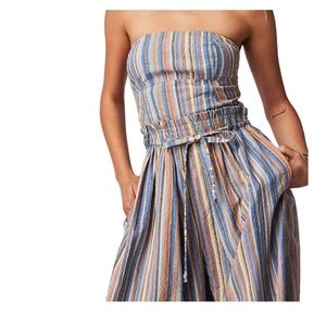 Free People Roaming Shores One-Piece in Blue Combo